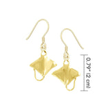 Manta Ray Solid Gold Hook Earring GTE963 - Jewelry