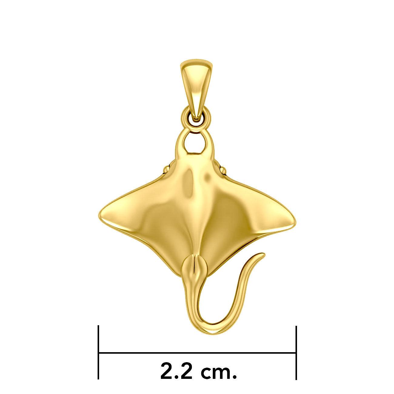 Ocean dreams as wide as the Manta Ray Solid Gold Pendant GTP1008 Unique Ocean-inspired Jewelry - Jewelry