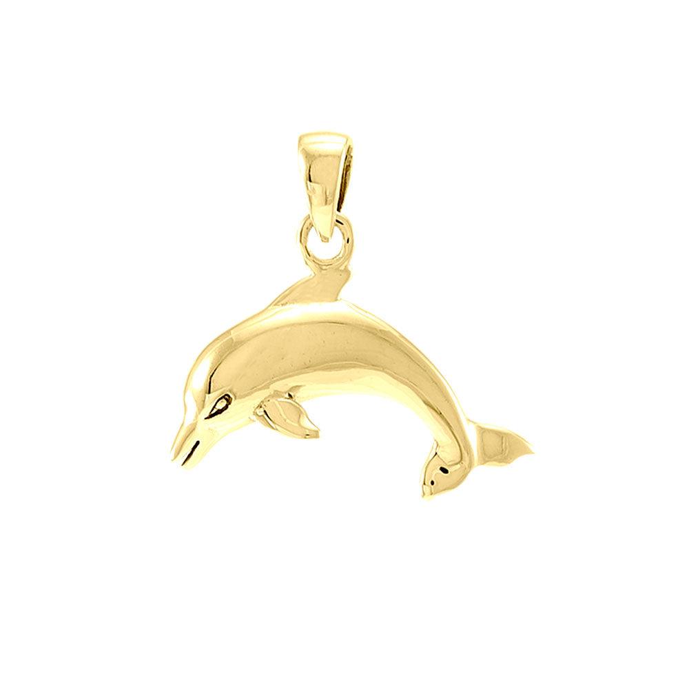 Dolphin 14K Yellow Gold Pendant GTP1016 - Jewelry