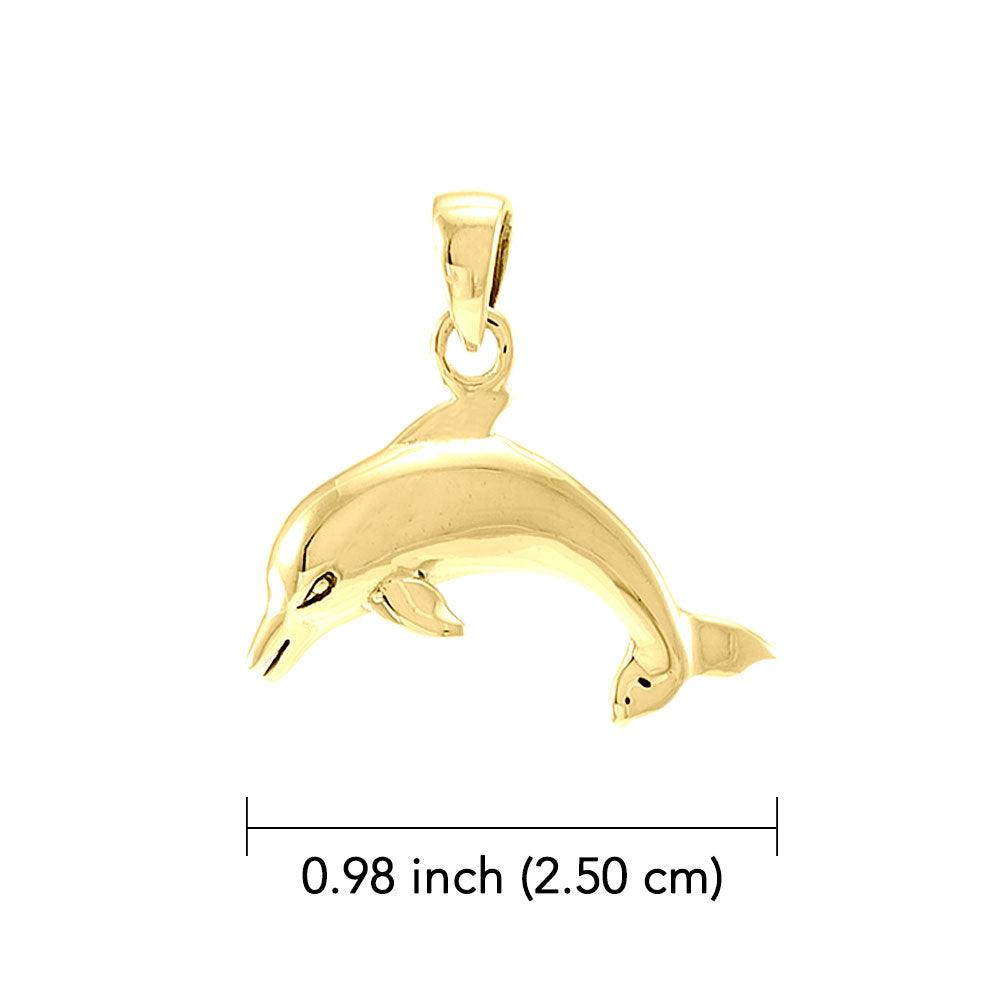 Dolphin 14K Yellow Gold Pendant GTP1016 - Jewelry