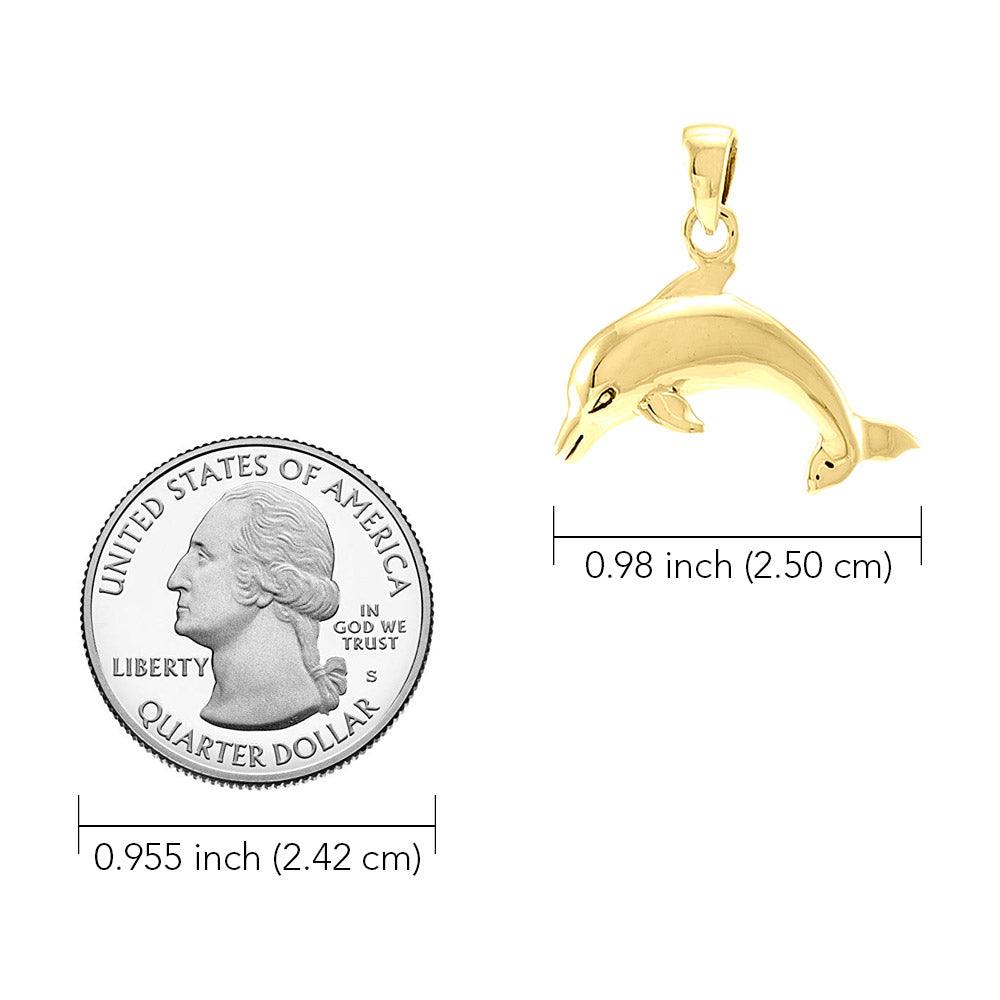 Dolphin 14K Yellow Gold Pendant GTP1016 - Jewelry