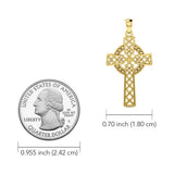 Modern Celtic Cross 14K Yellow Gold Pendant GTP1031 - Jewelry