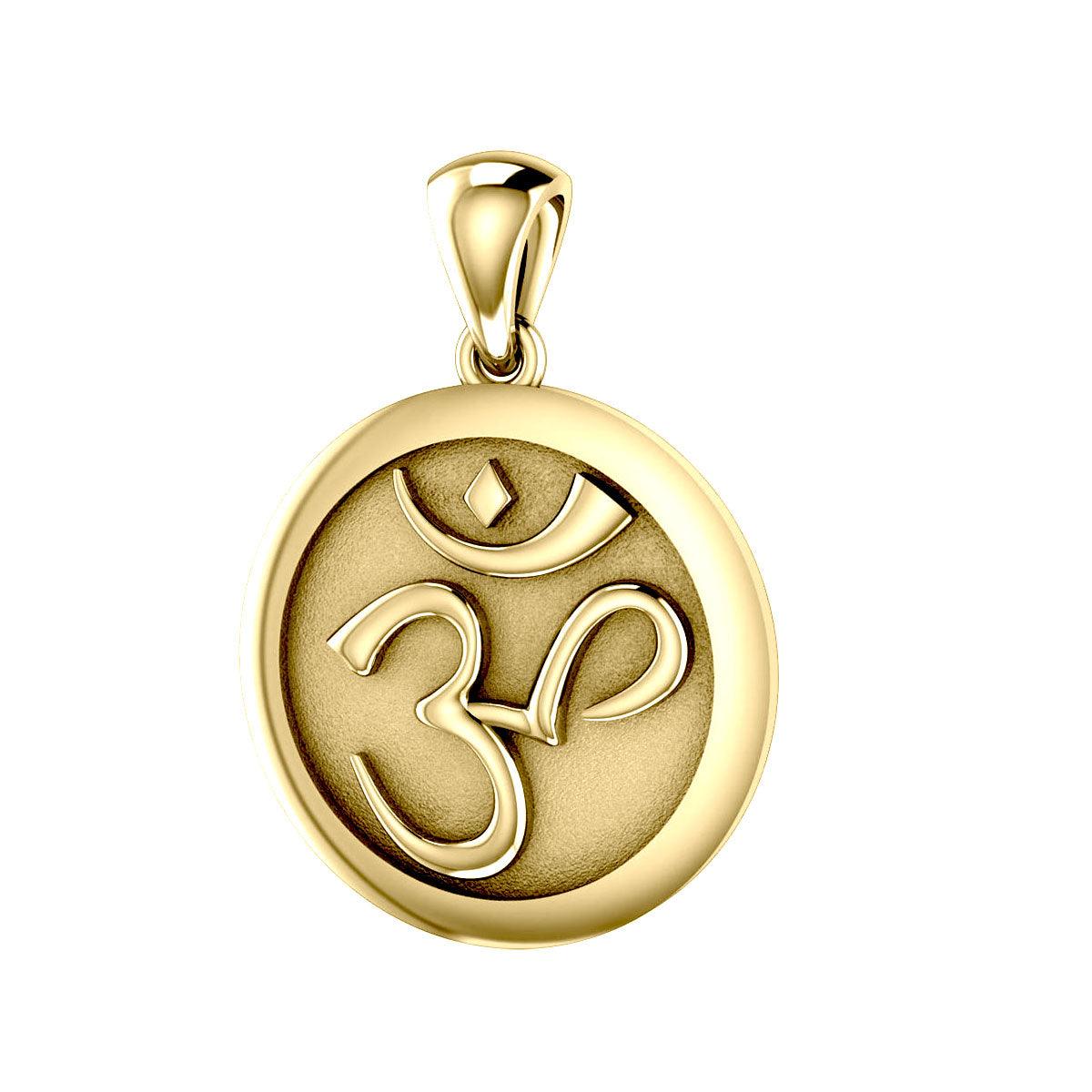 Discover Inner Peace: Om Meditation Solid Gold Pendant - Peter Stone | Embrace Serenity and Spiritual Balance GTP1229 - Jewelry