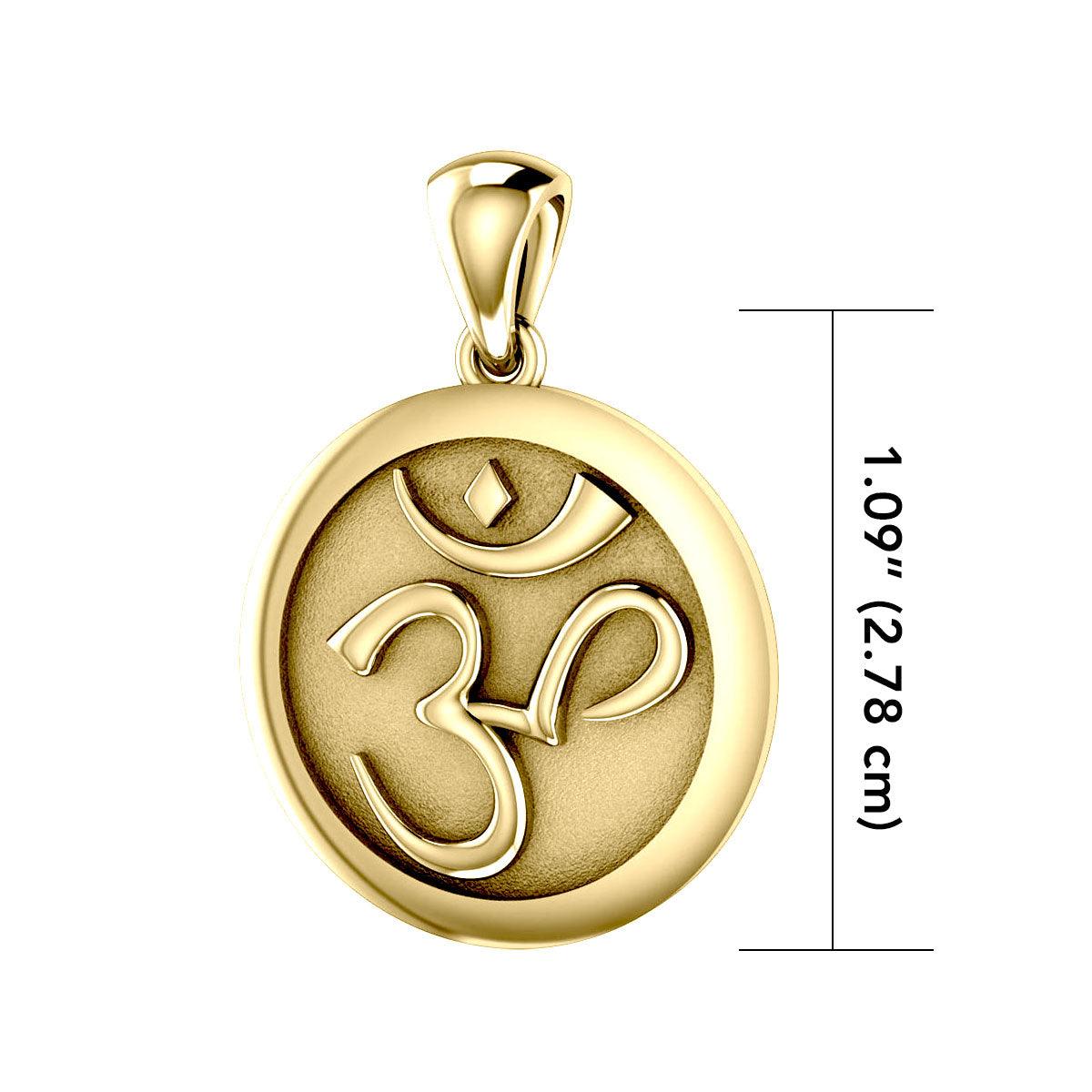 Discover Inner Peace: Om Meditation Solid Gold Pendant - Peter Stone | Embrace Serenity and Spiritual Balance GTP1229 - Jewelry