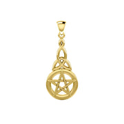 14K Yellow Gold Pentagram Pentacle Pendant GTP1359