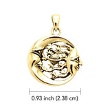 Moon Sun Stars And Planet 14K Yellow Gold Pendant GTP3137 - Jewelry