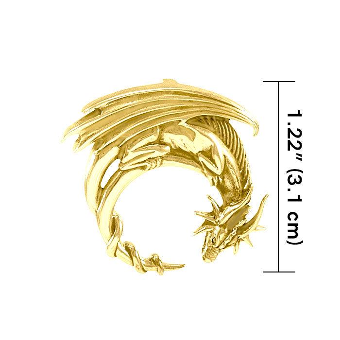 Dragon Moon ~ Solid Gold Jewelry Pendant GTP3605 - Jewelry