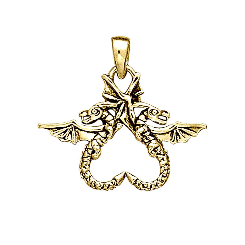 Dragon’s power of two ~ 14K Yellow Gold Jewelry Pendant GTP896 - Jewelry