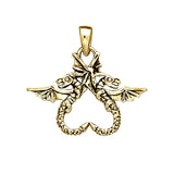 Dragon’s power of two ~ 14K Yellow Gold Jewelry Pendant GTP896