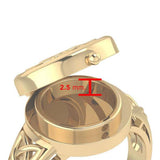 Celtic Knotwork 14 Karat Solid Gold Poison Ring GTR1638 - Jewelry