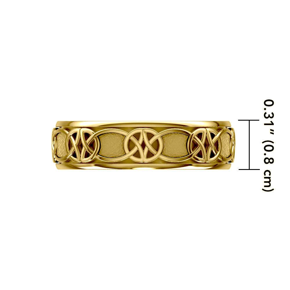 Celtic Knotwork 14K Yellow Gold Spinner Ring GTR1685 - Jewelry
