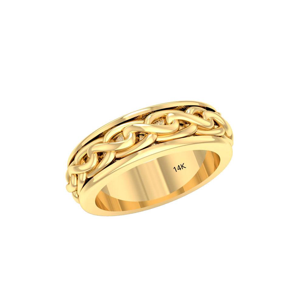 Celtic Knotwork 14K Yellow Gold Spinner Ring GTR1693 - Jewelry
