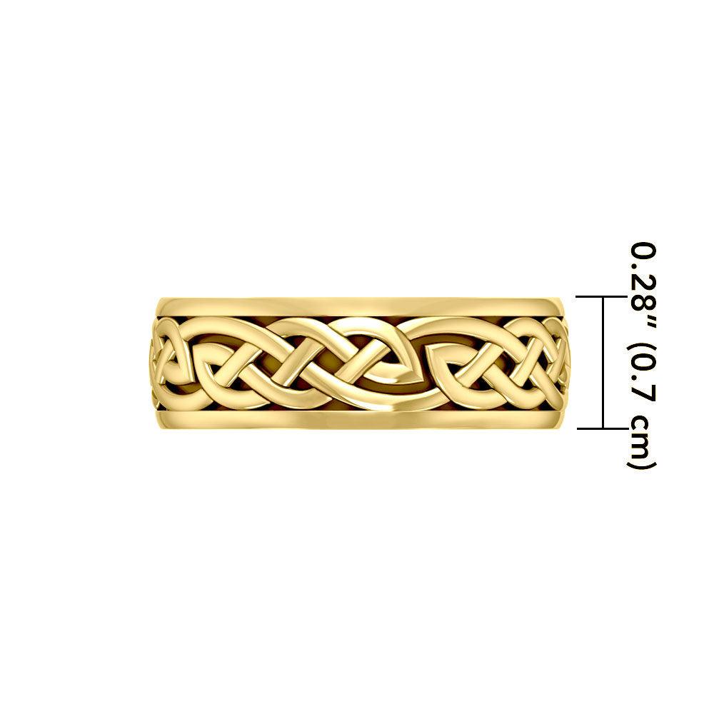 Celtic Knotwork 14K Yellow Gold Spinner Ring GTR1757 - Jewelry