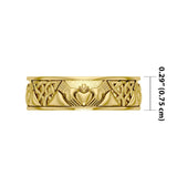 A love to last a lifetime ~ Celtic Knotwork Claddagh 14K Solid Gold Ring GTR3355 - Jewelry