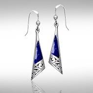 Silver Filigree Earrings with Gem Inlay JE198 - Jewelry
