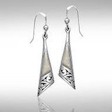 Silver Filigree Earrings with Gem Inlay JE198 - Jewelry