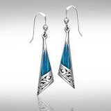 Silver Filigree Earrings with Gem Inlay JE198 - Jewelry