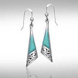 Silver Filigree Earrings with Gem Inlay JE198 - Jewelry