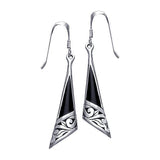 Silver Filigree Earrings with Gem Inlay JE198 - Jewelry