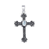 Medieval Cross Silver & Marcasite Pendant JP010 - Jewelry