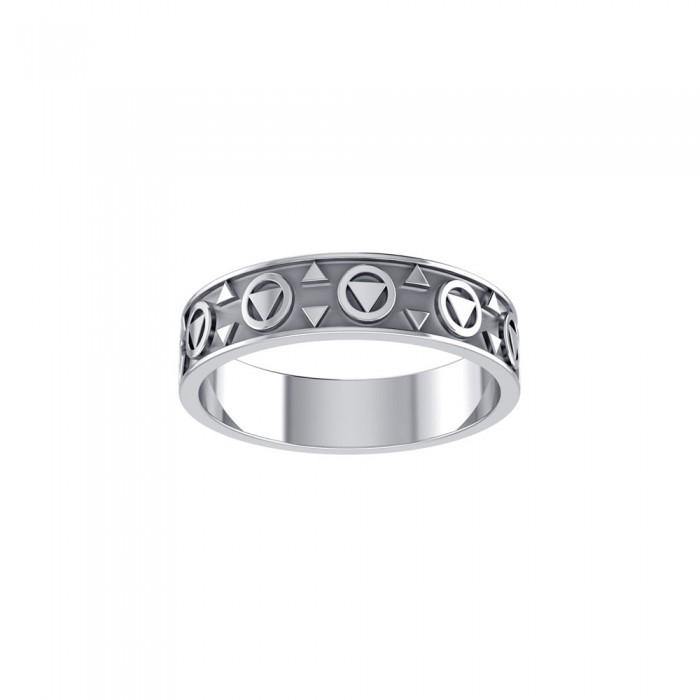 Triangle Silver Band Ring JR163 - Jewelry