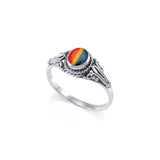 Rainbow / Yin Yang Pride Silver Ring JR207 - Jewelry