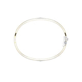 Small Silver and Gold Plate Border Celtic Bangle with open lock MBA211 - Jewelry