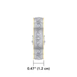 Small Silver and Gold Plate Border Celtic Bangle with open lock MBA211 - Jewelry