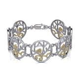 We are born to embrace the Tree of Life ~ 14k Gold accent and Sterling Silver Jewelry Bracelet MBL102 - Jewelry