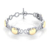 Danu Celtic Knotwork Silver and Gold Bracelet MBL119 - Jewelry