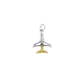 Whale Tail Silver and 14K Gold accent Charm MCM083