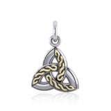 Awe-inspired by the Holy Trinity ~ Celtic Knotwork Trinity Sterling Silver Charm Jewelry with 18k Gold accent MCM179 - Jewelry