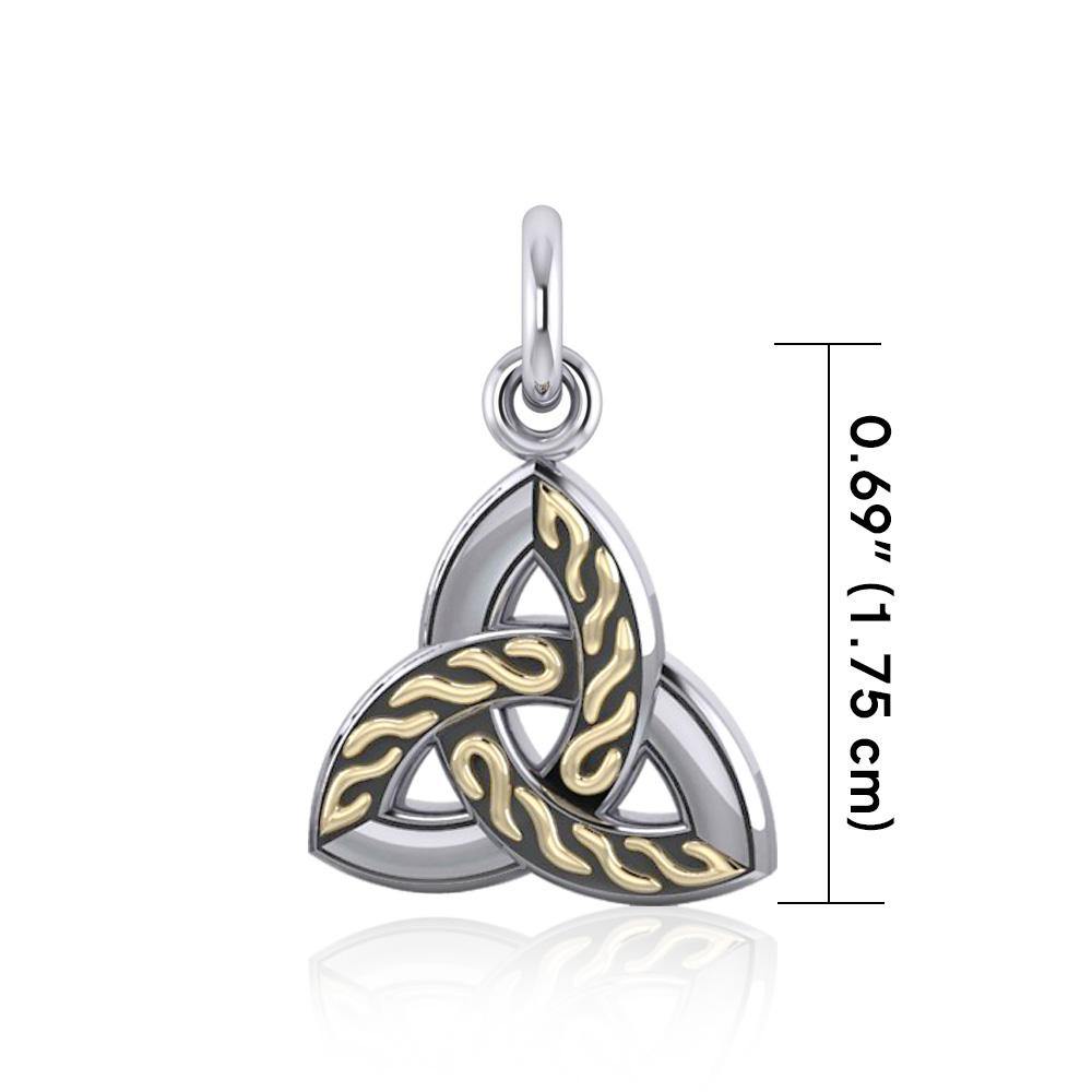 Awe-inspired by the Holy Trinity ~ Celtic Knotwork Trinity Sterling Silver Charm Jewelry with 18k Gold accent MCM179 - Jewelry