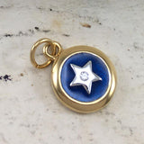 Spiritual Eye Silver with 14k Gold accent Charm MCM252 - Jewelry