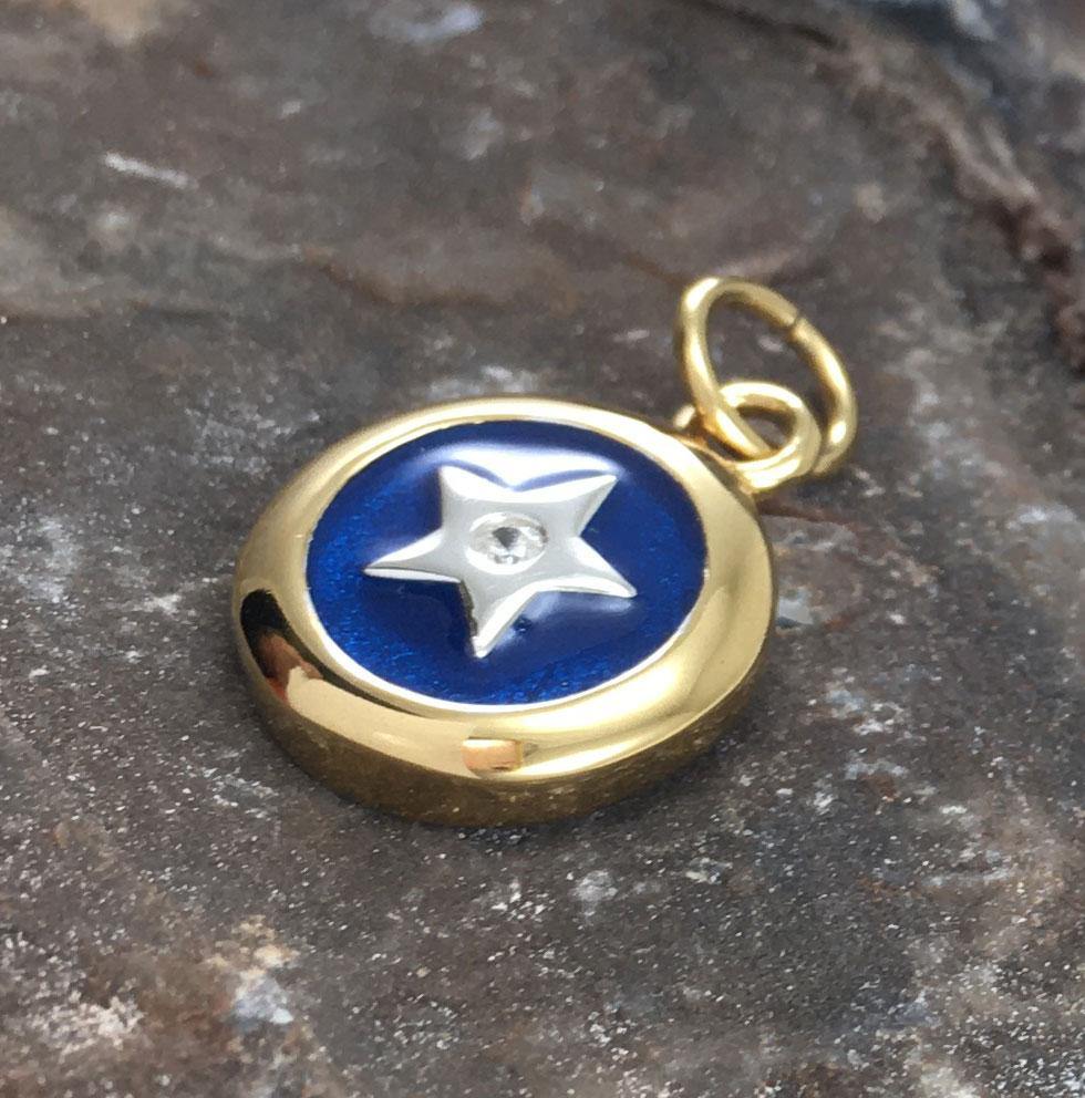 Spiritual Eye Silver with 14k Gold accent Charm MCM252 - Jewelry