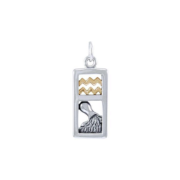 Aquarius Silver and 14k Gold accent Charm MCM293 - Jewelry