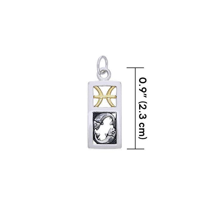Pisces Silver and 14k Gold accent Charm MCM294 - Jewelry