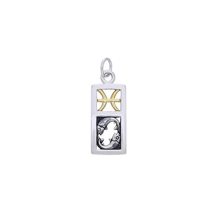 Pisces Silver and 14k Gold accent Charm MCM294 - Jewelry