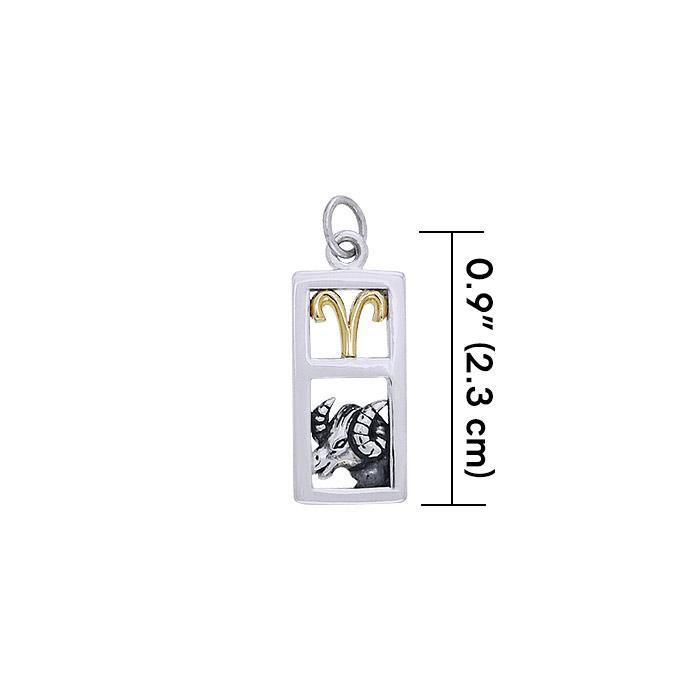 Aries Silver and 14k Gold accent Charm MCM295 - Jewelry
