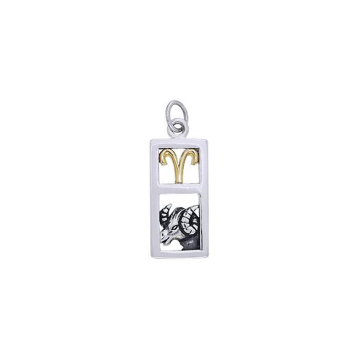 Aries Silver and 14k Gold accent Charm MCM295 - Jewelry