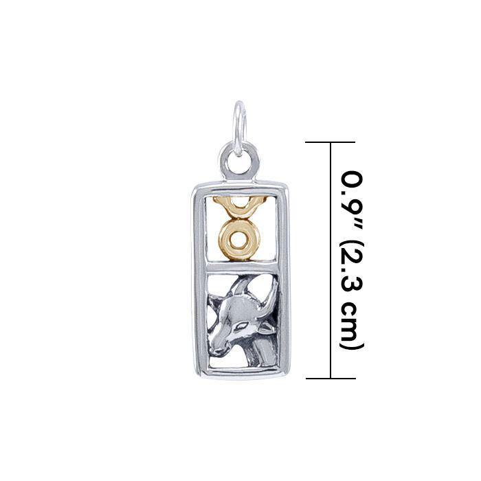 Taurus Silver and 14k Gold accent Charm MCM296 - Jewelry