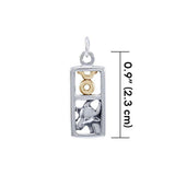 Taurus Silver and 14k Gold accent Charm MCM296 - Jewelry