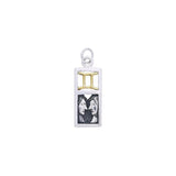 Gemini Silver and 14k Gold accent Charm MCM297