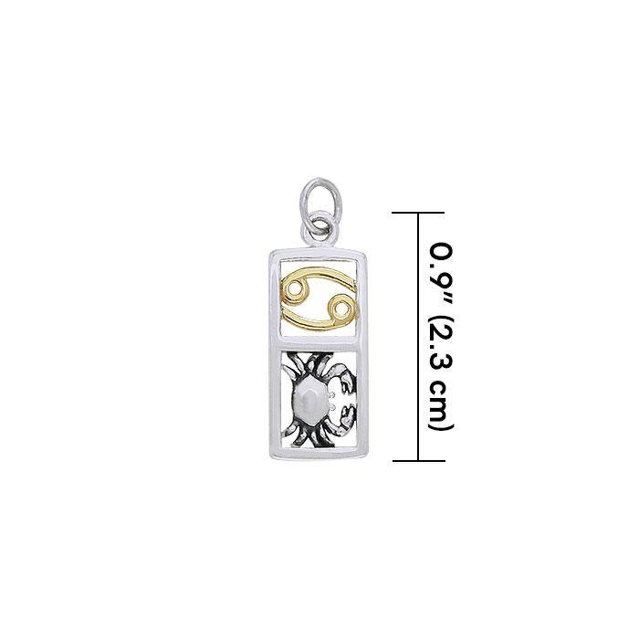 Cancer Silver and 14k Gold accent Charm MCM298 - Jewelry