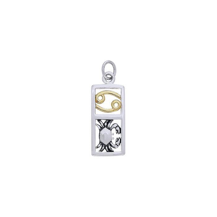 Cancer Silver and 14k Gold accent Charm MCM298 - Jewelry