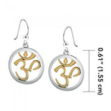 Om Silver with 14k gold accents Earrings MER1345 - Jewelry