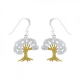 Continuous beauty in the Tree of Life ~ 14k Gold accent and Sterling Silver Jewelry Earrings - Jewelry