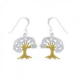 Continuous beauty in the Tree of Life ~ 14k Gold accent and Sterling Silver Jewelry Earrings MER1364 - Jewelry