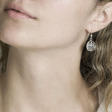 Peace Sign Steampunk Silver and 14K Gold Accent Earrings MER1373 - Jewelry