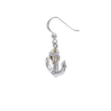 Anchor and Lifebuoy Sterling Silver with Gold Accents Hook Earrings MER1501 - Jewelry